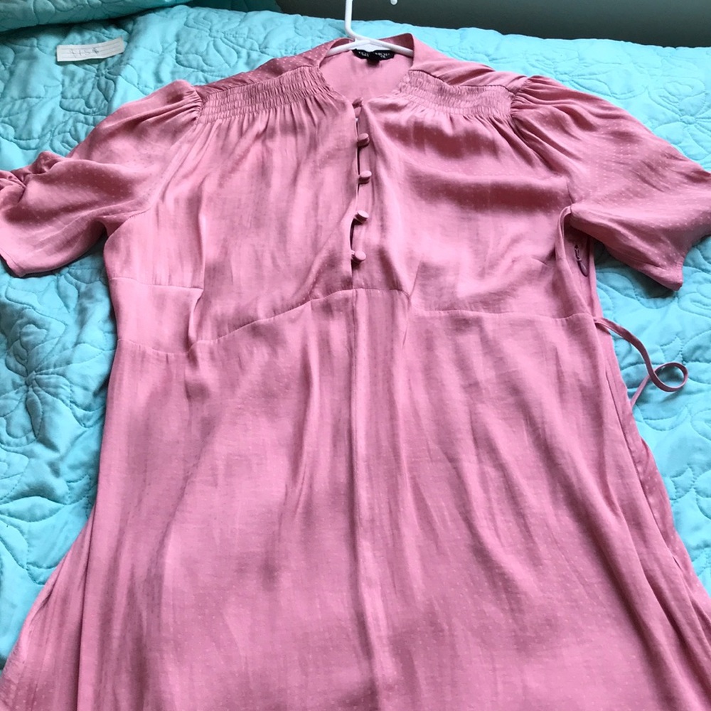 Pink topshop button dress